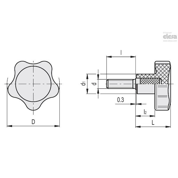 Zinc-plated Steel Threaded Stud, VC.692/60 P-M12x25